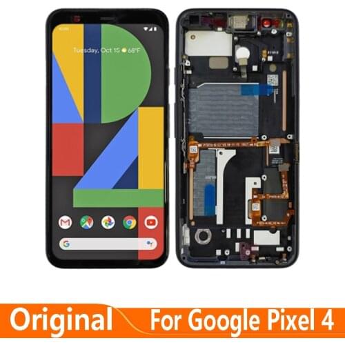 Original With Frame Screen 5.7" For Google Pixel 4 G020M G020I LCD Display Touch Screen Digitizer Assembly For Google Pixel4