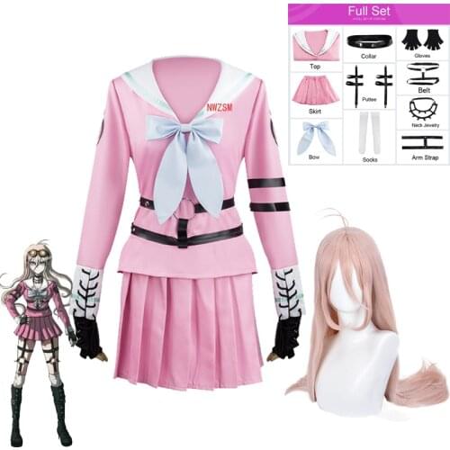 Costume Miu Iruma Cosplay Wigs Danganronpa V3:Killing Harmony Women Sailor Suit Halloween Carnival Uniform Sets Free Accessories