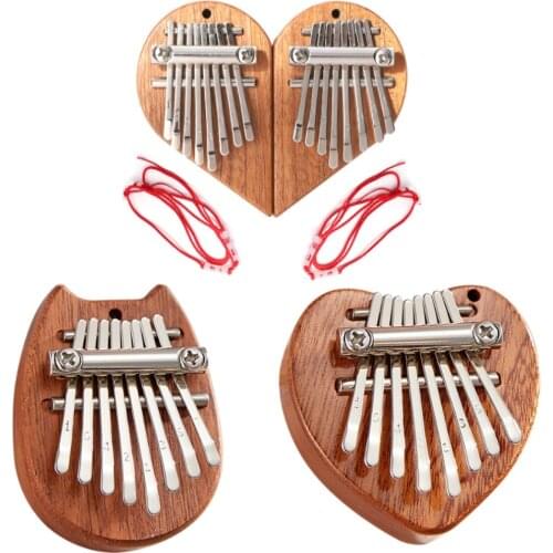 Portable Kalimba Mini 8-Key Sapele Plate Kalimba Thumb Piano Mbira Sanza Finger Practice Musical Instrument for Children Adults