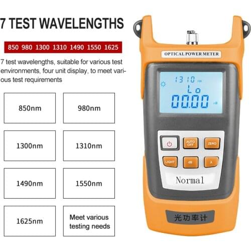 Handheld Portable LCD Display Screen Optical Power Meter 7 Testing W-ave Length -70~+3dBm Fiber Optical Tester Utility Tool
