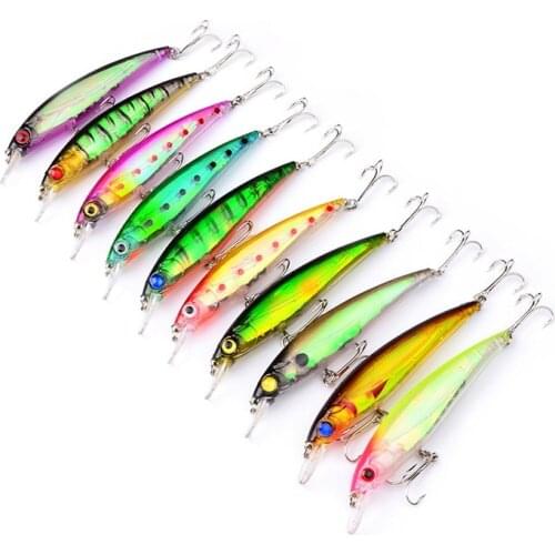 11CM 13.4G Minnow Fishing lures Lake Swimbait Fishing hook Artificial Tackle Simulation Fish Skin Vivid Wobbler Lip piece lures