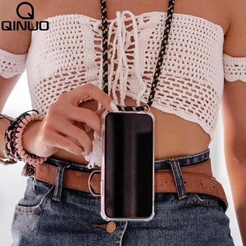 Clear Case With Crossbody Shoulder Lanyard For Xiaomi Mi 10 9T A2 A3 6X A 3 Redmi 8A 7A Note 9S 6 7 Pro K30 K20 Strap Rope Cover