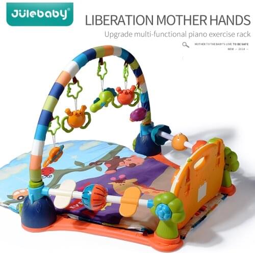 Educational Activity Play Mat Baby Gym Fitness Frame Toys Game Multifunction Soft Piano Music Bed Bell Crawl Blanket Carpet