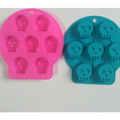 7 cavity Skull shape silicone mold fondant cake decoration mold ice mold resin clay craft mold DIY tool