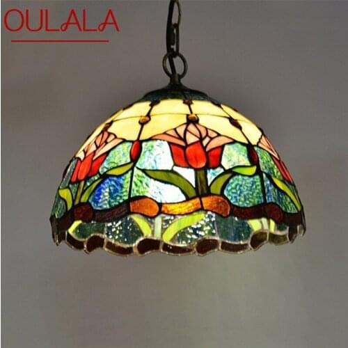 OULALA Tiffany Pendant Light LED Lamp Modern Colorful Fixtures For Home Dining Room Decoration