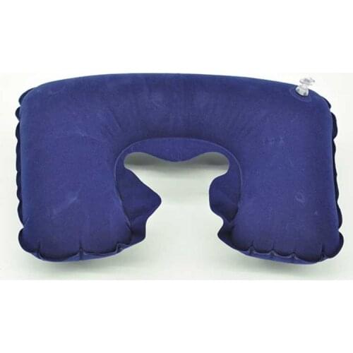 U Shaped Travel Pillow Portable Travel Inflatable Neck Pillow PVC Flocked For Office Nap Head Rest Air Cushion Home Textile