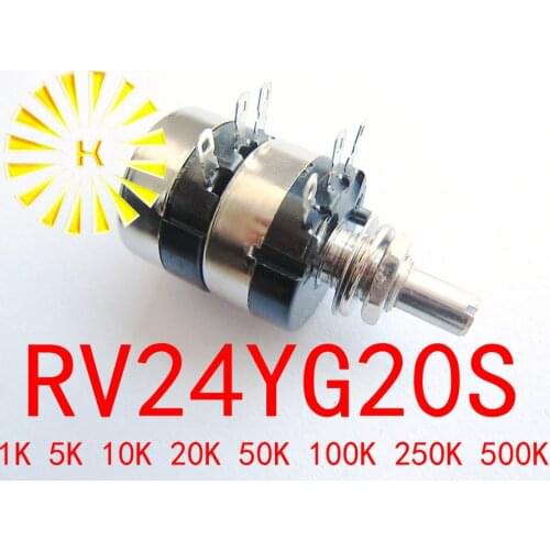 RV24YG20S B1K 5K 10K 20K 50K 100K 250K 500K Carbon Film Duplex Potentiometer Pot x 10PCS