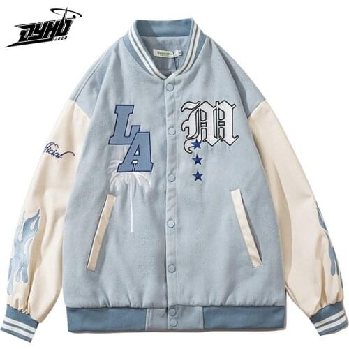 Vintage Letter Embroid Patchwork Men Women Varsity Jacket Fashion College Jacket Unisex Baseball Jacket 2021 Winter Outfits