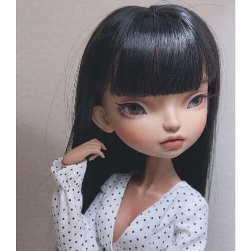 1/3 1/4 1/6 1/8 Black Straight Fashion Style Hair High Temperature Wire BJD Wig For Toy Doll