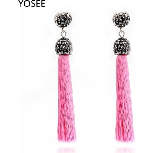 Earrings for Women Bohemian Handmade Statement Tassel Vintage Round Long Drop Earrings Wedding Party Bridal Fringed Jewelry Gift