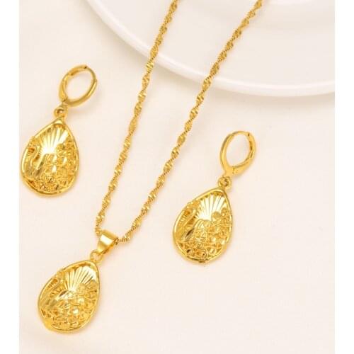 Gold Dubai indiaVintage African peacock Jewelry Sets for Women Fashion Square Charms Necklace Earrings Wedding Jewelry Sets Gift