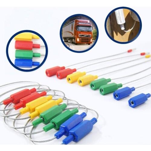 100Pcs Anti-Counterfeiting Label Disposable Locking Cable Ties Self-Locking Steel Wire Seals Cargo Container Security Seals 25cm