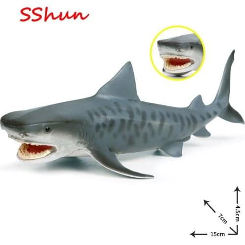 15*7*4.5cm Children solid simulation underwater creature model toy shark marine animal decoration