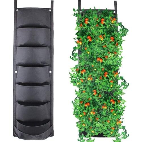 1x0.3M New Upgraded Deeper and Bigger 7 Pocket Hanging Vertical Garden Wall Planter for Yard Garden Home Decoration