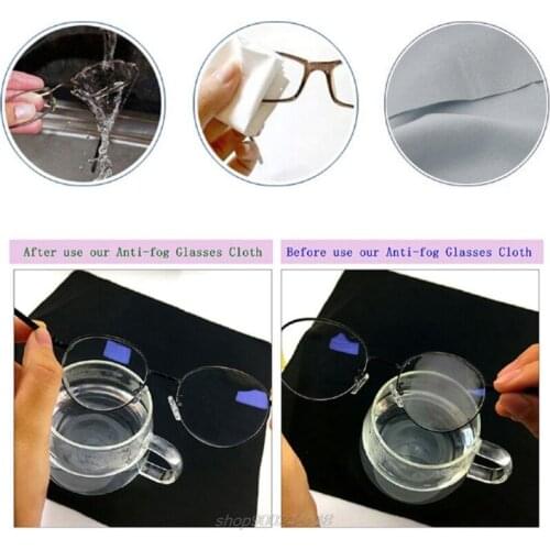 5Pcs Reusable Anti-Fog Wipes Glasses Pre-moistened Antifog Lens Cloth Defogger Eyeglass Wipe Prevent Fogging F18 21 Dropship