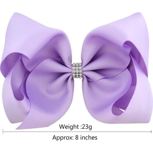 8 Inch Bowknot Pure Color Hair Bow with Alligator Hair Clip for Girl Kids