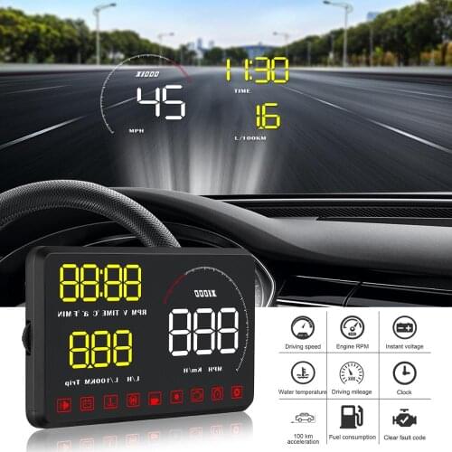Universal GPS Speedometer HUD A9 Car OBD2 LED Head Up Digital Display Speed Alert Windshield Car Automatic Navigation Projector