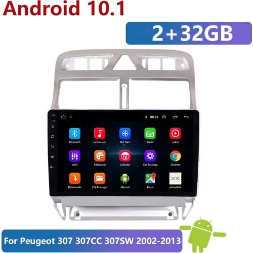 2Din Android 10 Car Multimedia Video Player For Peugeot 307 307CC 307SW 2002-2013 Car Radio Stereo GPS Navigation Car Mp5 Playe