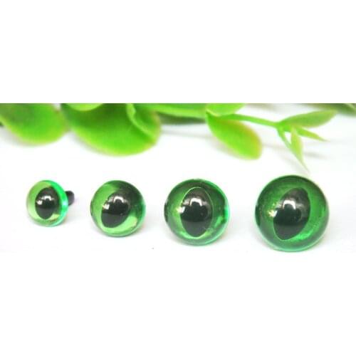 Free shipping!! 80pcs/lot 4 size can choose--green color cat eyes with washer/safety eyes