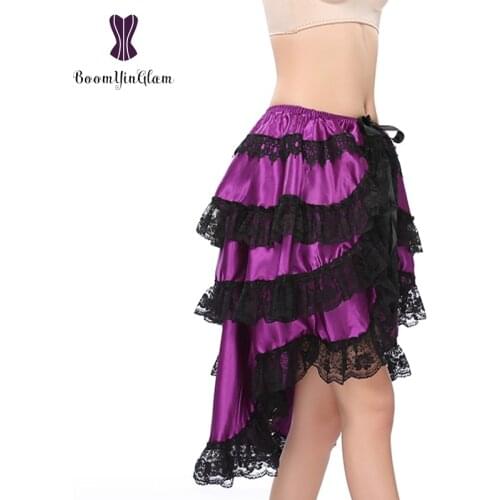 Free shipping fashion design purple skirt lace adjustable A shape woman corset skirt plus size 3xl-6xl 7006
