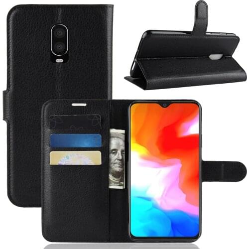 Book Style PU Leather Case Cover for Oneplus 6T Flip Wallet Phone Bags Cases with Stand for Oneplus 6T