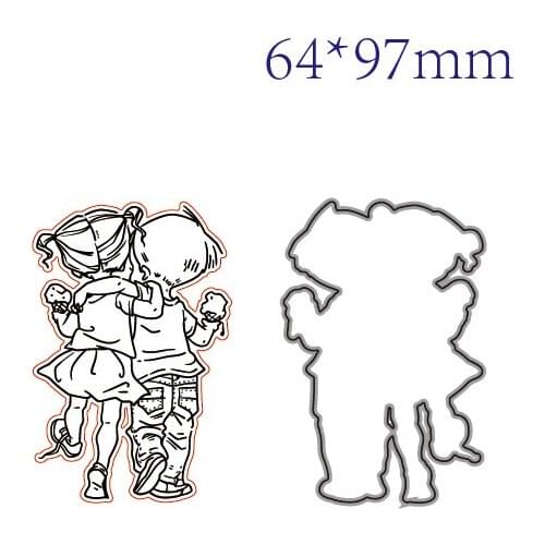 Children Hug Transparent Silicone Rubber Stamp And Metal Die Sheet Cling Scrapbooking DIY Cute Pattern Photo Album