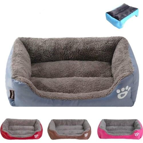 S-3XL 9 Colors Paw Pet Sofa Dog Beds Waterproof Bottom Soft Fleece Warm Cat Bed House dog bed for small and large dogs