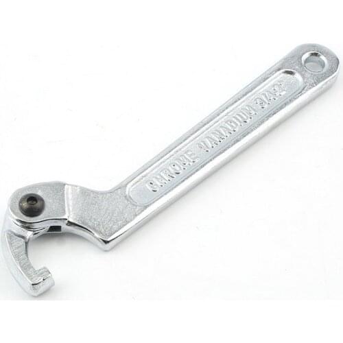 Durable 19-51mm Chrome Vanadium Steel Adjustable Hook Wrench Pin Wrench C Shape Spanner Tool Universal Hand Tools