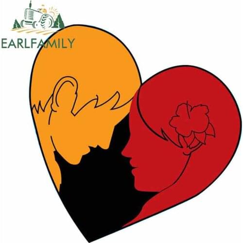 EARLFAMILY 13cm x 12.7cm for Loving Man Woman Heart Car Stickers Vinyl JDM Bumper Trunk Truck Graphics Scratch-proof Fine Decal