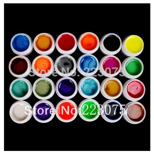 Hot DIY New 24 PCS Mix Colors Pearls UV Builder Gel Acrylic Set for Nail Tips Nail Art