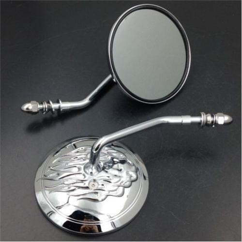 Chrome Round Rear Side View Mirrors For Harley CVO Dyna Heritage Softail Sportster 1200 883 Street Glide Tour Glide V-Rod