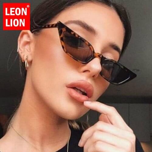 LEONLION 2021 New Women Cateye Vintage Red Sunglasses Brand Designer Retro Points Sun Glasses Lady Eyeglass Shades For Women