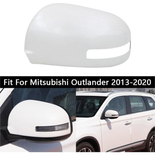 Left White Door Side Rear View Wing Mirror Cover Cap Decor Fit For Mitsubishi Outlander 2013 2014 2015 2016 2017 2018 2019 2020