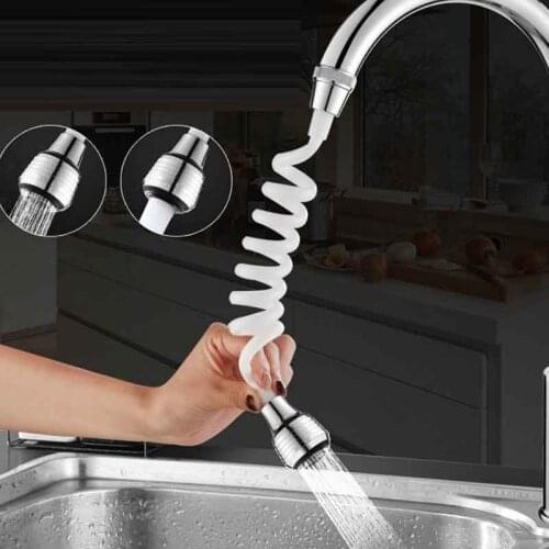 Hot 1pc Kitchen Faucet Extension Extender 360 Rotatable Long Hose Portable Pullable Foaming Bathroom Shower Faucet Spring Tube