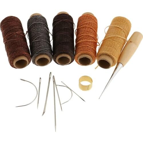 New Hot Sale 14 Pieces/Set Leather Waxed Thread Sewing Thread Needles Stitching Tools Kit Arts Crafts Sewing Fabric Supplies