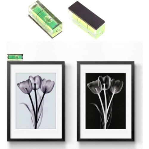 Mini Bubble Level Picture Hanging Measuring Tools with Magnetic Stripe 29x11x10mm Au03 21 Dropshipping
