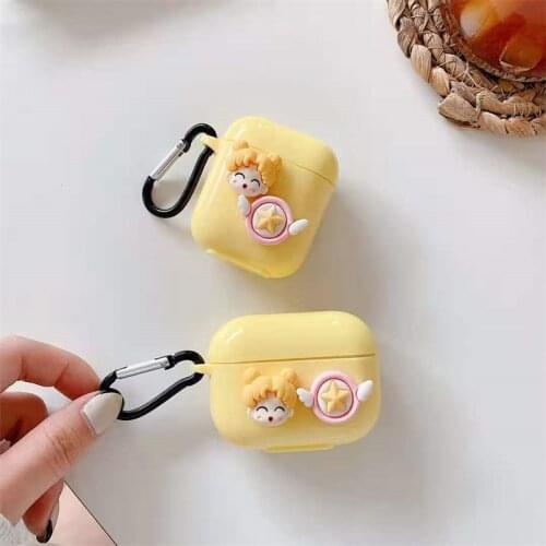 DIY Cartoon Cover For Airpods pro Case TPU Anti-fall Cover For Apple AirPods 3 2 Case Accessories Wireless Earphone With Hook