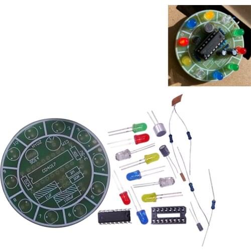 CD4017 colorful voice control rotating LED light kit electronic manufacturing diy kit spare parts student Laboratory