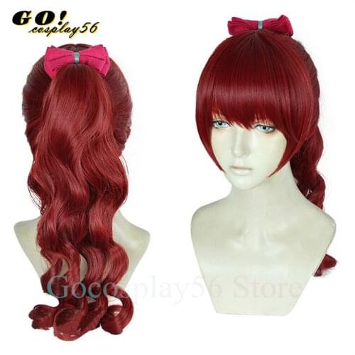 Persona 5 P5R Yoshizawa Kasumi Cosplay Hair Dark Red Base Wig Pigtail Halloween Role Play New Character