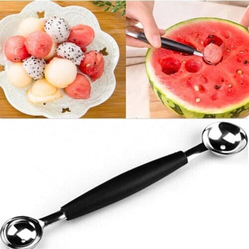 2020 New Portable 1PC Double Head Ice Cream Fruit Scoop Spoon Stainless Steel Melon Scooper Kitchen Gadgets