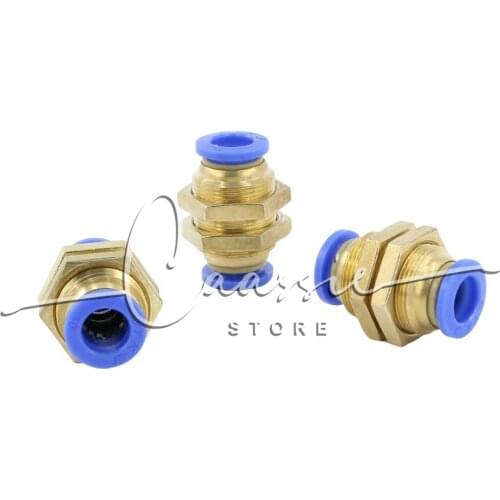 Pneumatic Fittings PM Straight Bulkhead Union Connector 4-12mm OD Hose Plastic Push In Gas Quick Connector Air Fitting Plumbing