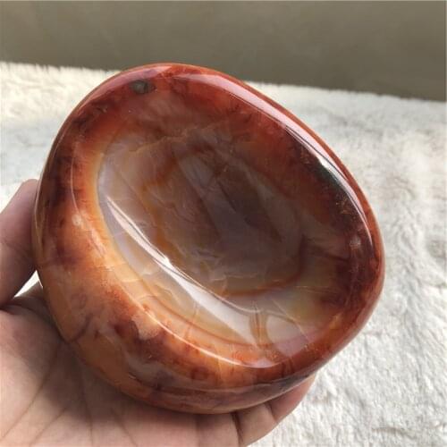 Polished natural irregular shape red agate stone carnelian bowls for decoration