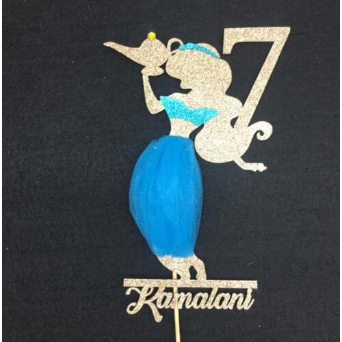 Custom Jasmine birthday cake topper, Aladdins Jasmine Cake topper, baptism Christening Princess tutu dress cake topper