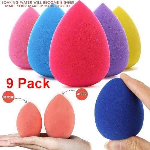 9pcs Cosmetic Puff Powder Puff Smooth Womens Makeup Foundation Sponge Beauty To Make Up Tools Accessories Water-drop Shape