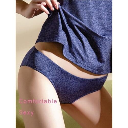 Elovegirl High Quality Seamless Panties For Women Solid Color Sexy Panty Comfort Low Waist Underwear, 3 Color Lingerie For Women