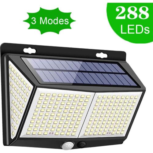 Outdoor Solar Lights 228 288 LED 3 Mode Waterproof Street Lamp With Sensor Solar Cell Solar Light For Exterior Garden Decoration