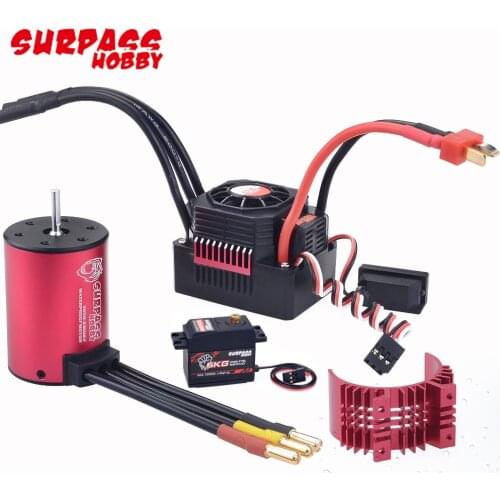 Surpass Hobby Waterproof Combo 3650 2300KV/3600KV Brushless Motor With 45A/60A 2-3S ESC S0600M 6KG Servo For RC 1/10 Car Truck