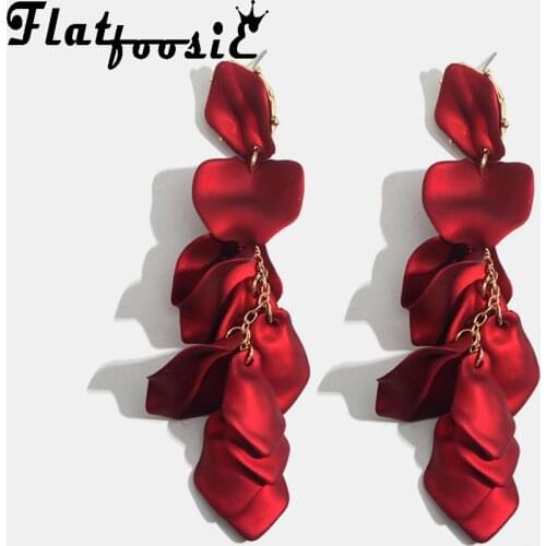 Flatfoosie Fashion Acrylic Resin Drop Earrings For Women Vintage Geometric Long Dangle Statement Earrings Wedding Party Jewelry