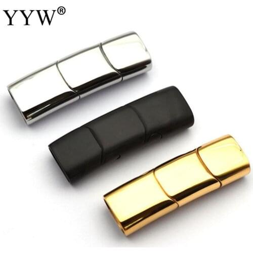 2pcs Stainless Steel Magnetic Clasps For Bracelet Magnet Buckle Leather Cord Buckles Diy Making Bracelet Findings Three-Section