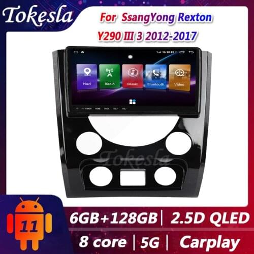 Tokesla Car Radio For SsangYong Rexton Y290 III Android 11 Audio Central Multimedi Dvd Player GPS Navigation Bluetooth 2012-2017